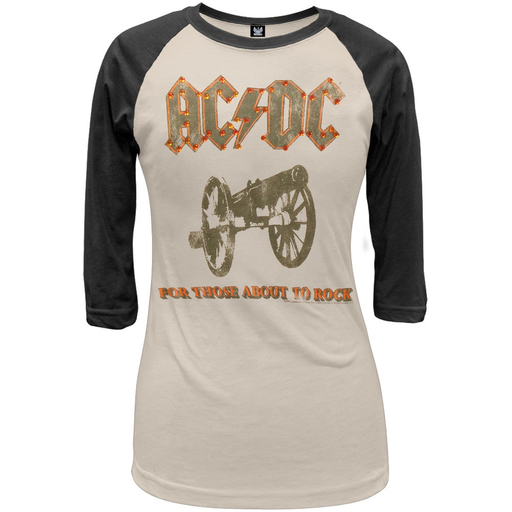 AC/DC - About To Rock Juniors Raglan Juniors Raglans AC/DC SM Off-White 