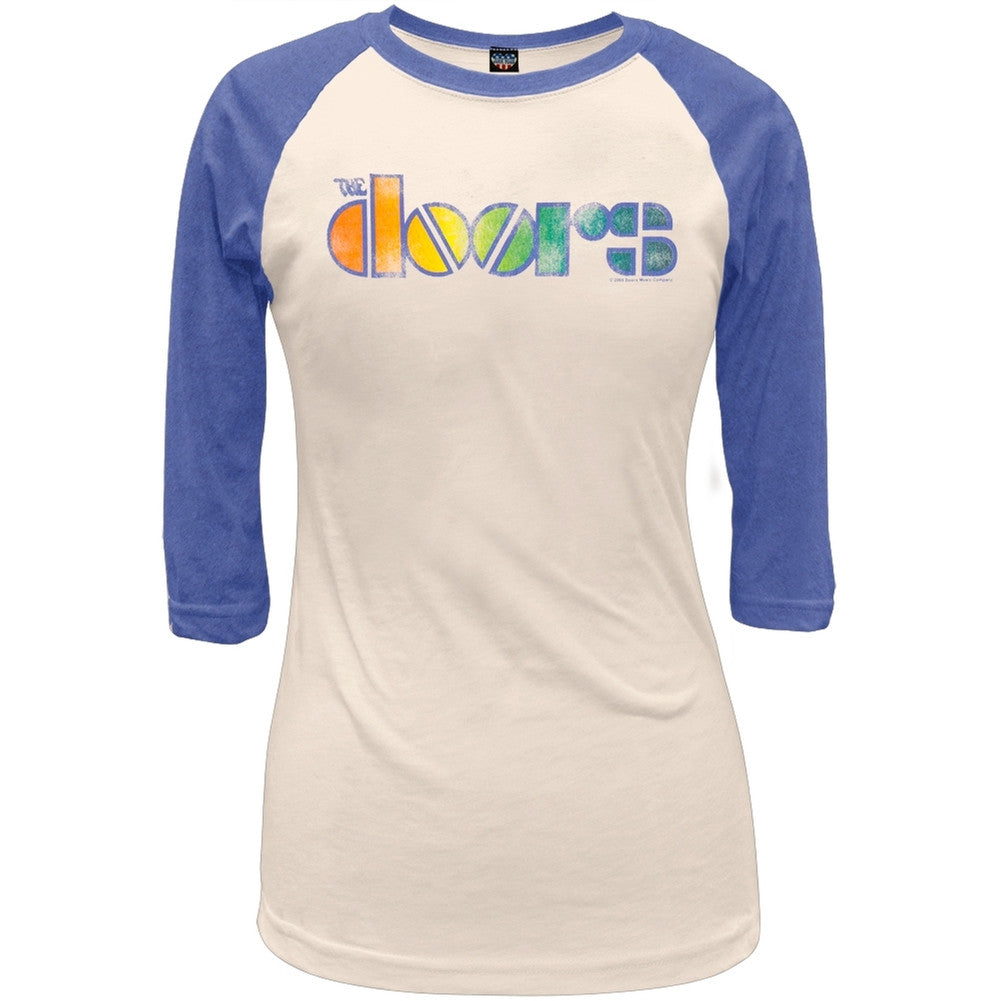 The Doors - Rainbow Juniors Raglan Juniors Raglans The Doors LG Off-White