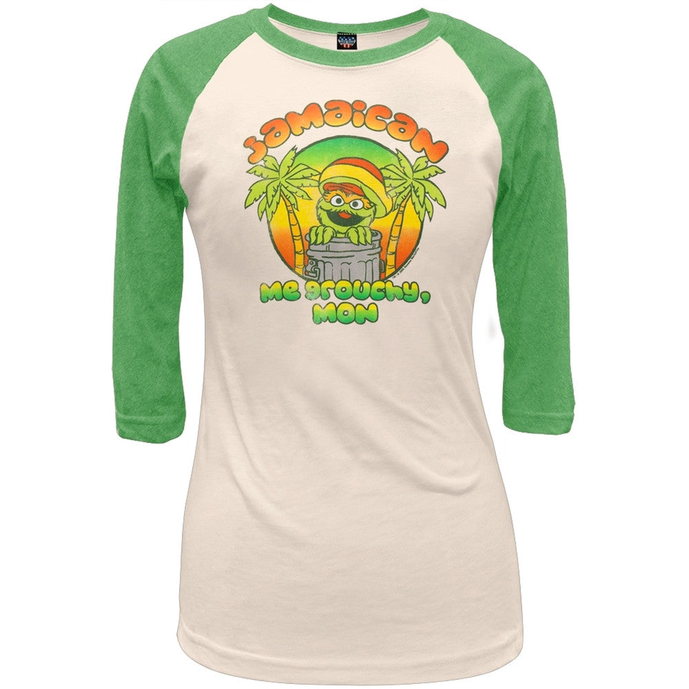 Sesame Street - Jamaican Juniors Raglan Juniors Raglans Sesame Street SM Green 