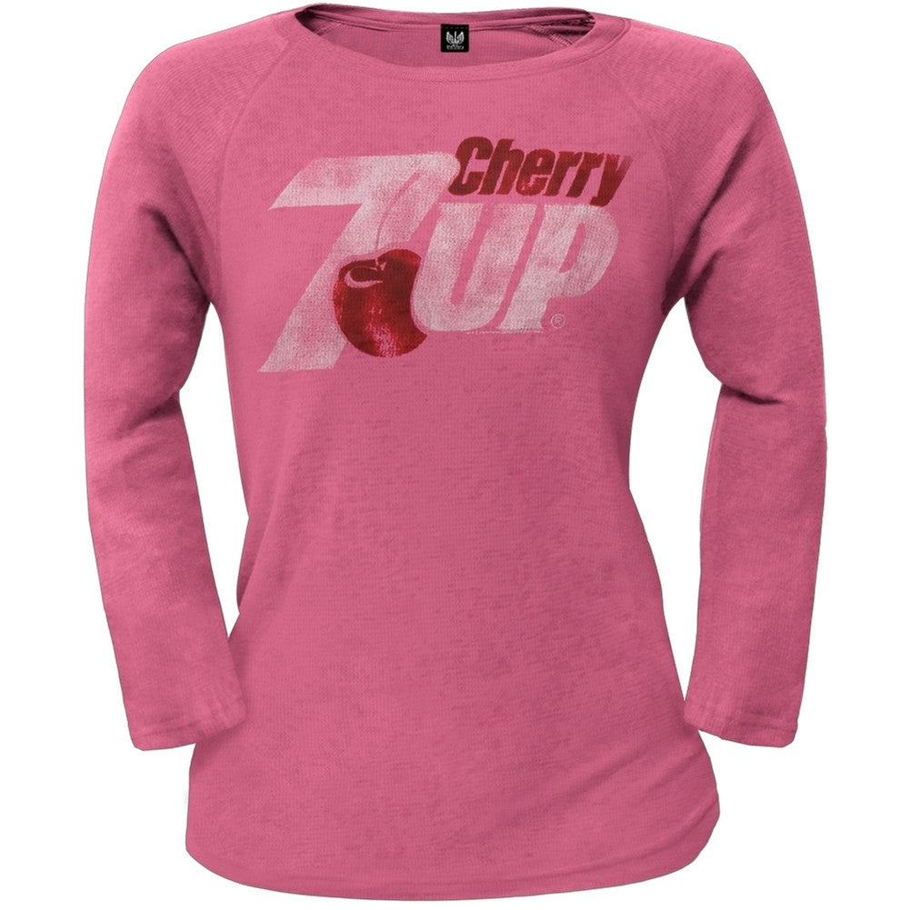 Cherry 7 Up - Logo Juniors Thermal Juniors Thermals 7up LG Pink 