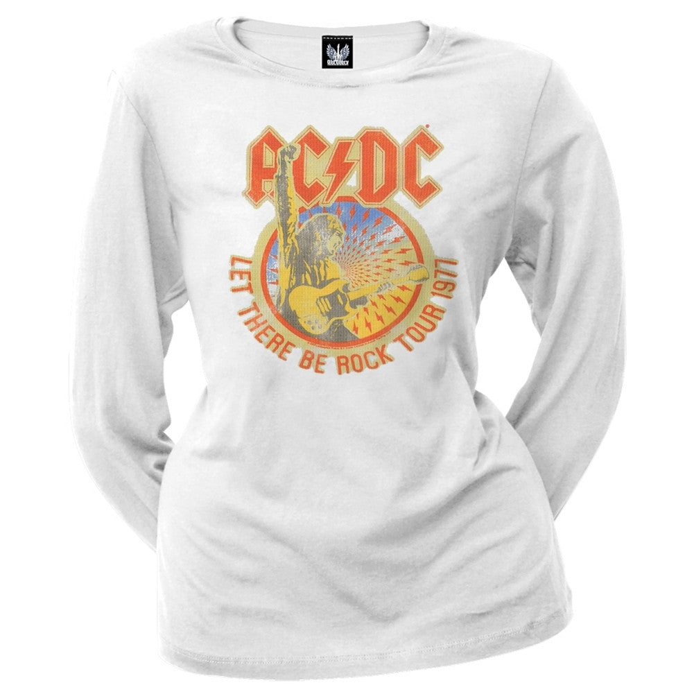 AC/DC - Let There Juniors Long Sleeve T-Shirt Juniors Long Sleeves AC/DC SM White