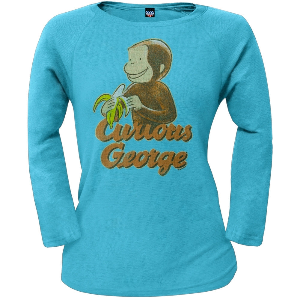 Curious George - Banana Juniors Thermal Juniors Thermals Curious George SM Light Blue 