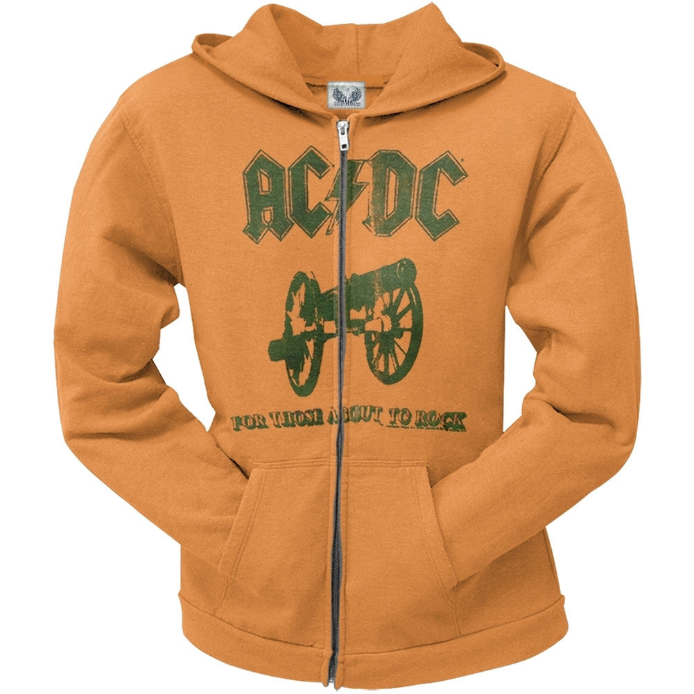 AC/DC - For Those About To Rock Juniors Zip Up Hoodie Juniors Hoodies AC/DC XS Orange