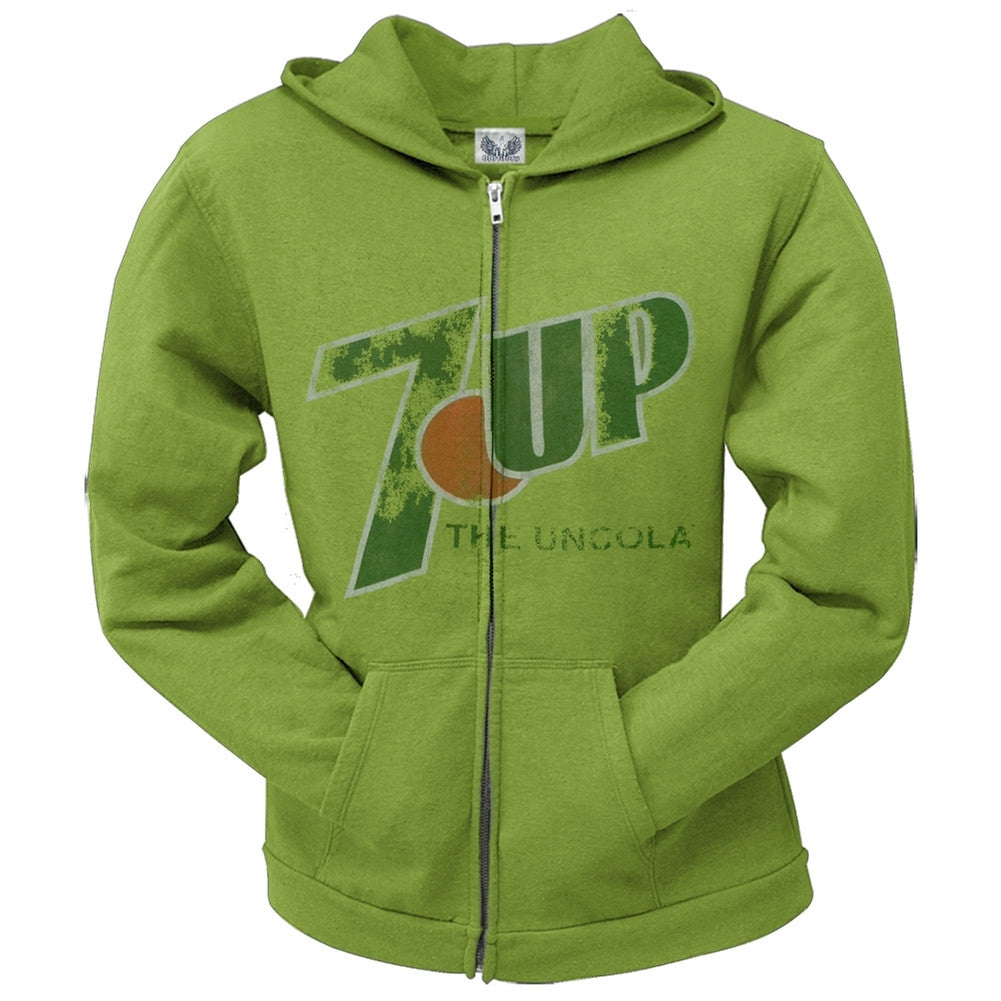 7Up - The Uncola Juniors Zip Up Hoodie Juniors Hoodies 7up XL Light Green