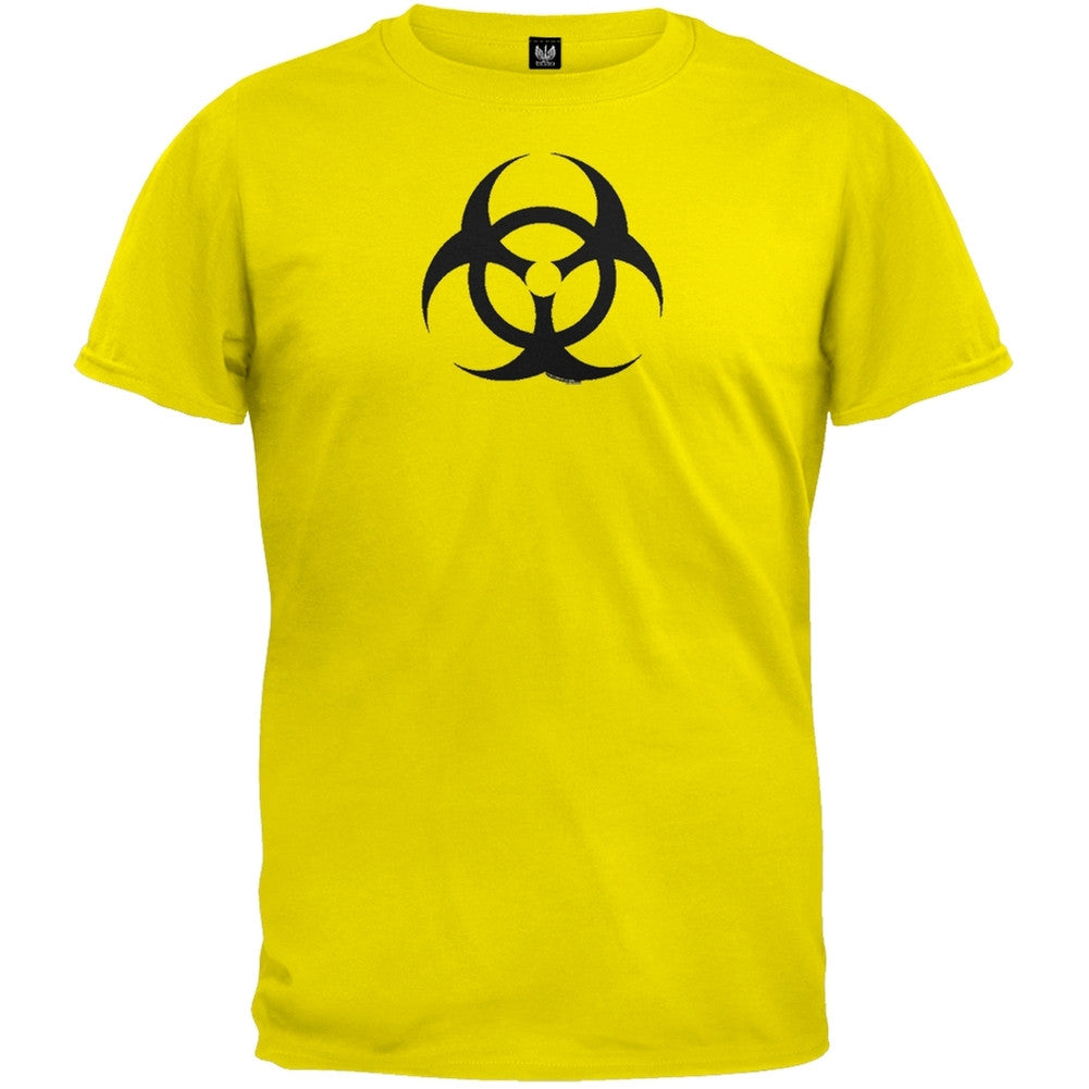 Biohazard Symbol Yellow T-Shirt Men's T-Shirts Old Glory SM Yellow 