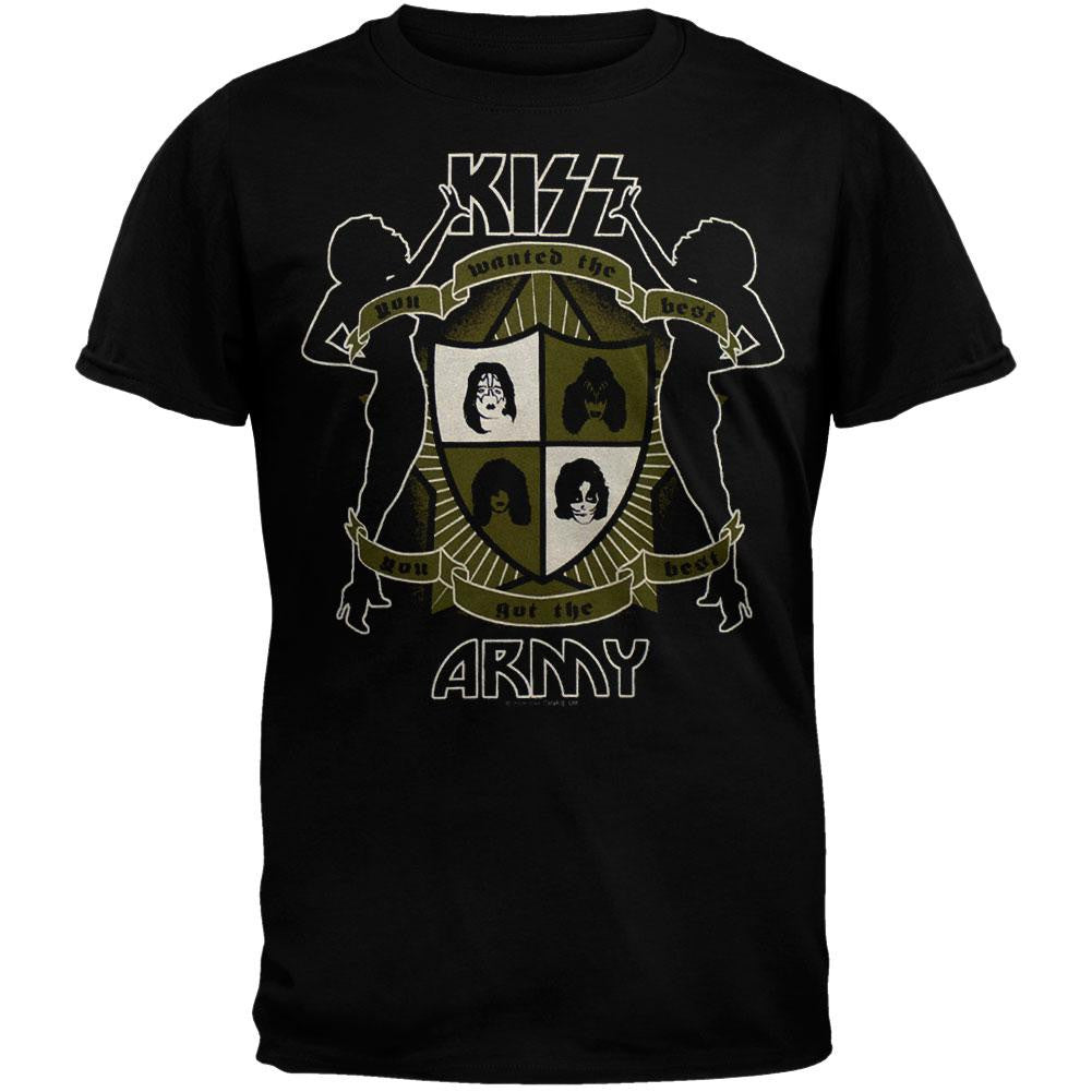 Kiss - Army Crest T-Shirt Men's T-Shirts Kiss SM Black 