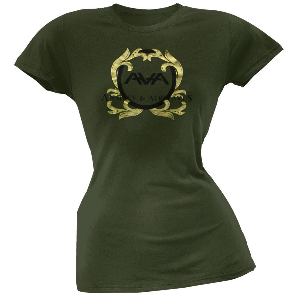 Angels & Airwaves - Swirls Juniors T-Shirt Juniors T-Shirts Angels & Airwaves XL Dark Green 