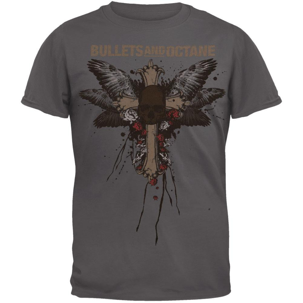 Bullets & Octane - Crosswings T-Shirt Men's T-Shirts Bullets & Octane LG Grey 