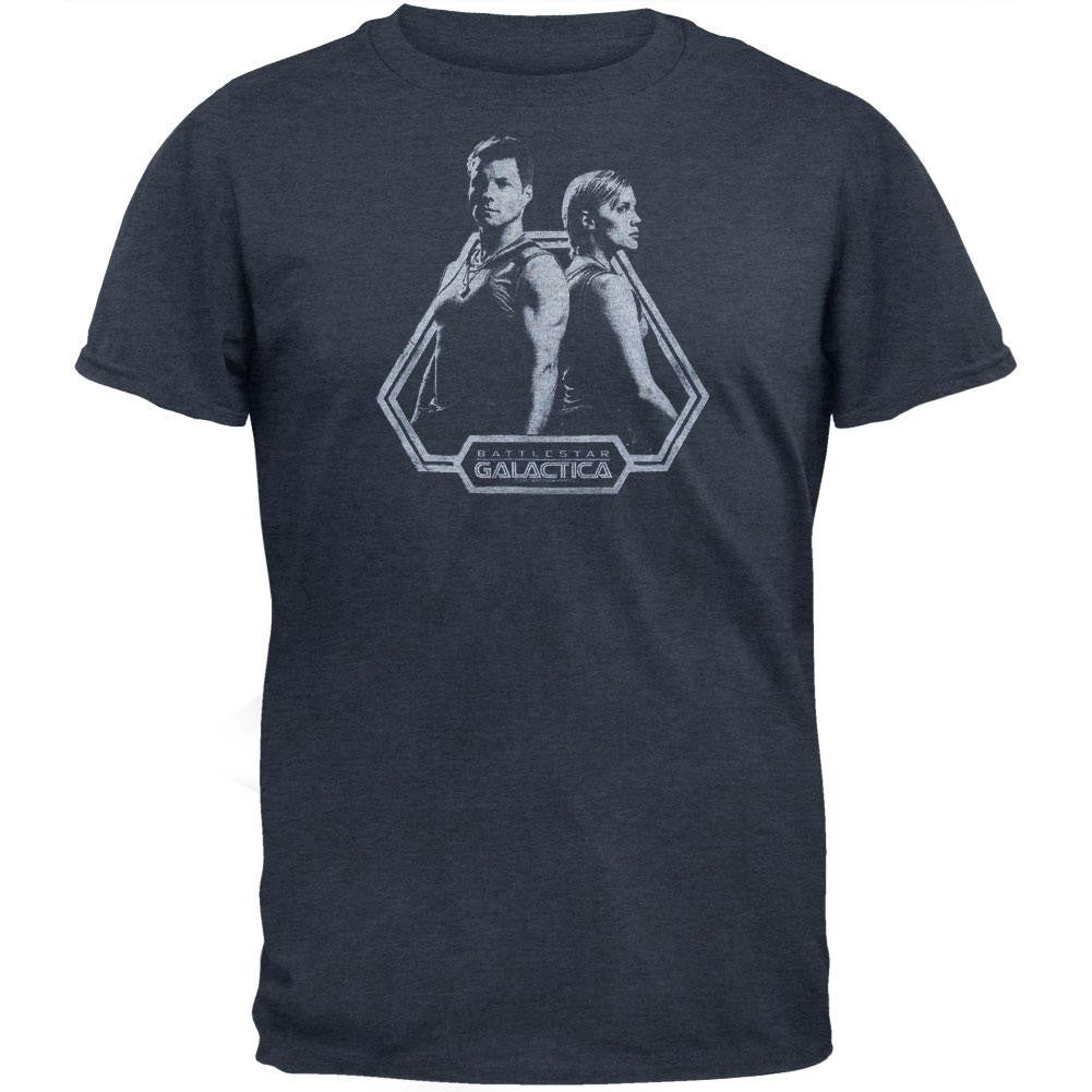 Battlestar Galactica - Apollo & Starbuck T-Shirt Men's T-Shirts Battlestar Galactica 3XL Dark Blue