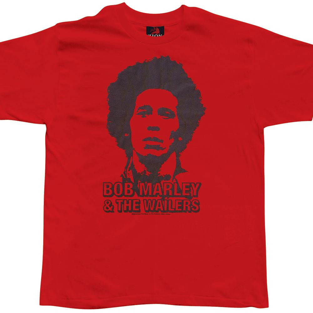 Bob Marley - Wailers Suede T-Shirt Men's T-Shirts Bob Marley SM Red 