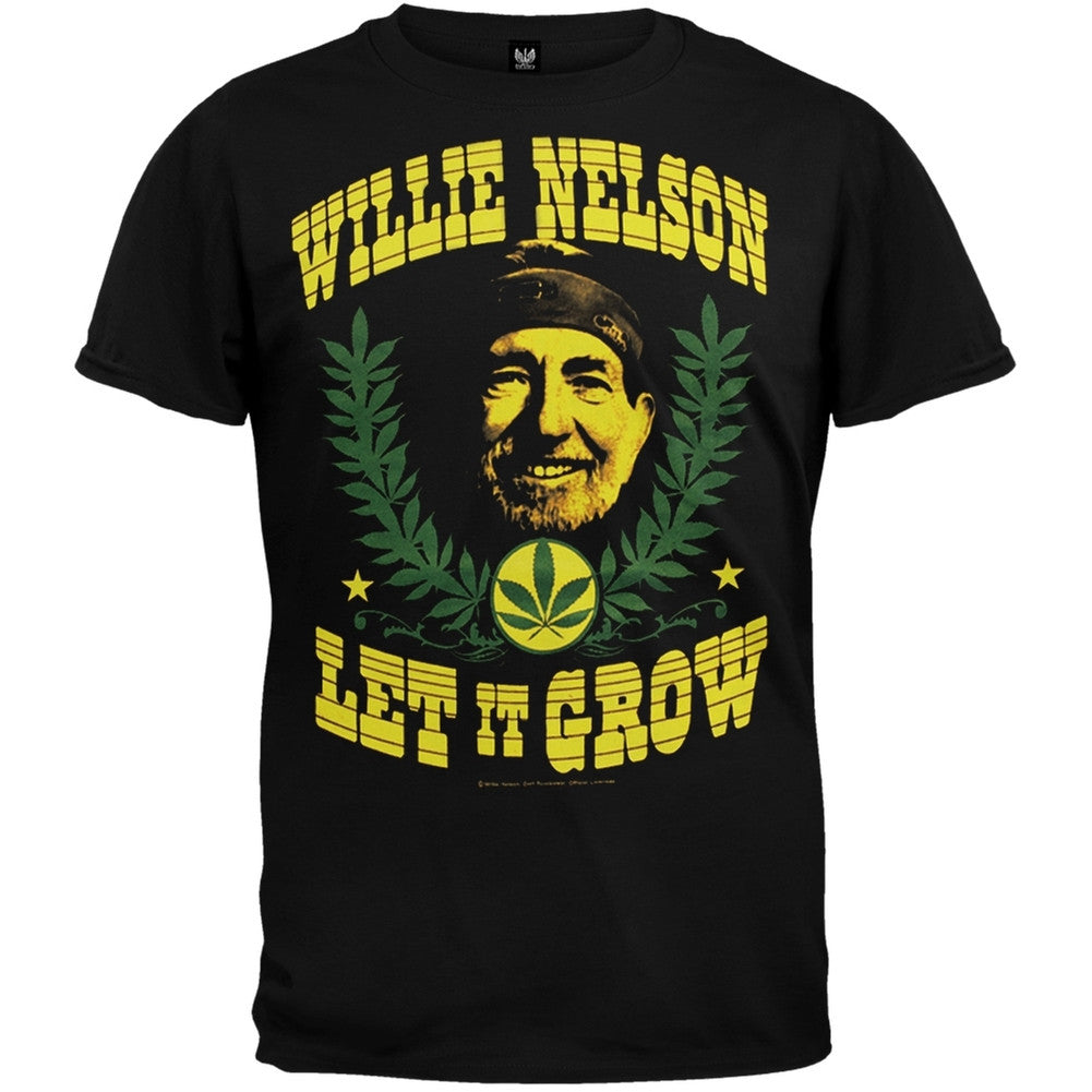 Willie Nelson - Let It Grow T-Shirt Men's T-Shirts Willie Nelson LG Black