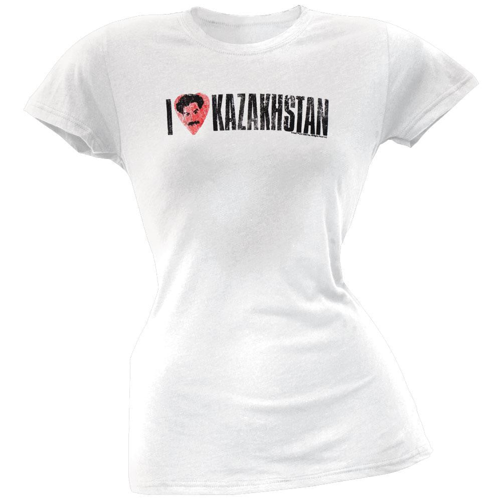 Borat - I Love Kazakhstan Juniors T-Shirt Juniors T-Shirts Borat SM White