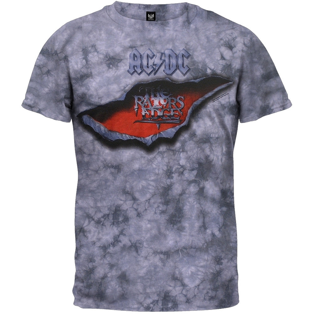 AC/DC - Razors Edge Tie Dye T-Shirt Men's T-Shirts AC/DC MD Grey