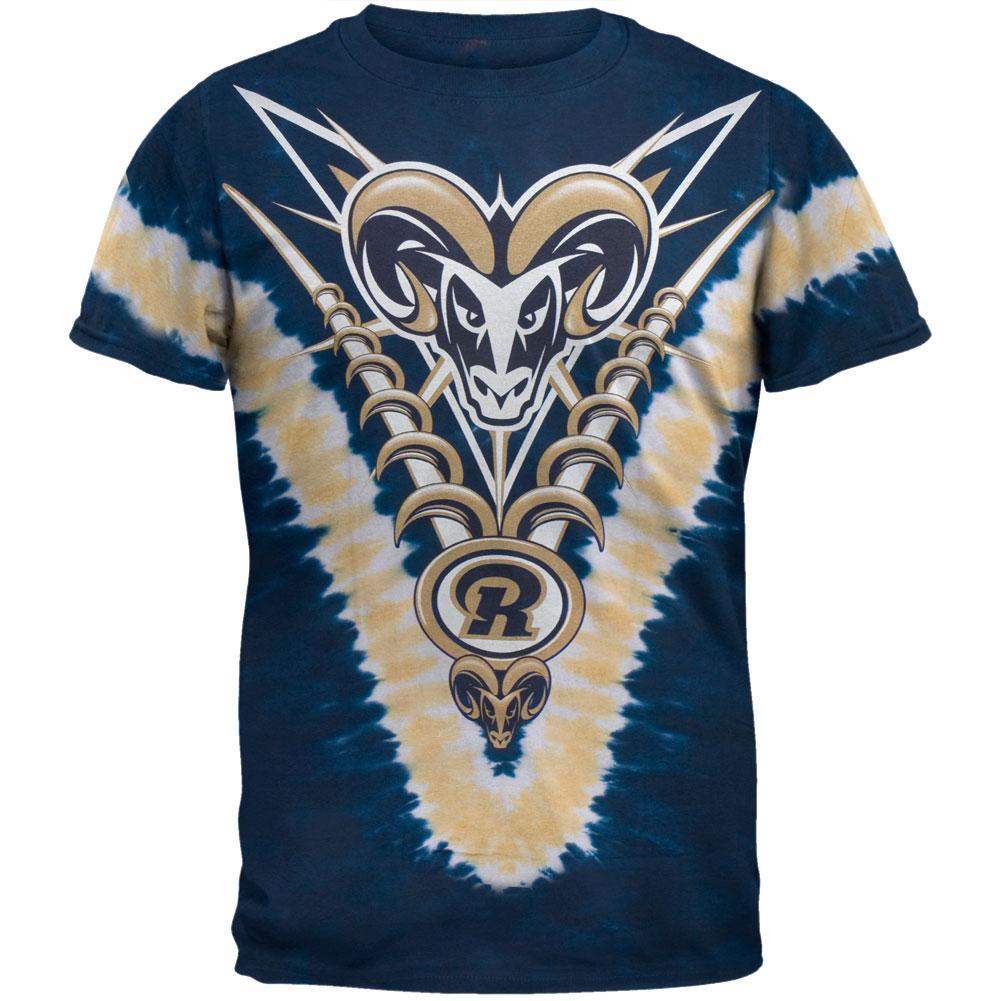 St Louis Rams - Logo V-Dye Tie Dye T-Shirt Men's T-Shirts St. Louis Rams 2XL Multi 