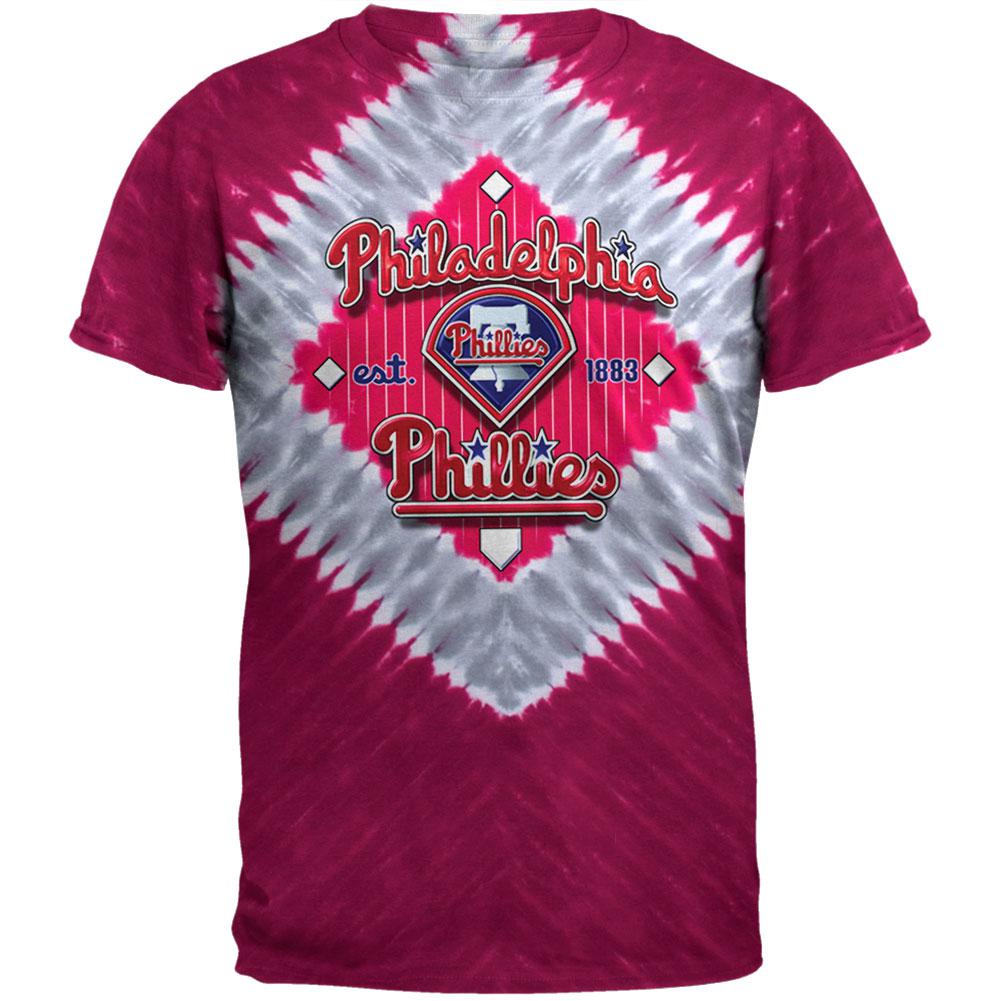 Philadelphia Phillies - In Field Tie Dye T-Shirt Men's T-Shirts Philadelphia Phillies MD Red