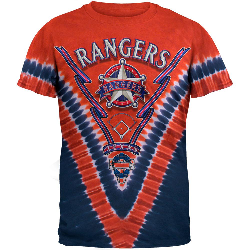 Texas Rangers - Logo V-Dye T-Shirt Men's T-Shirts Texas Rangers 2XL Red 