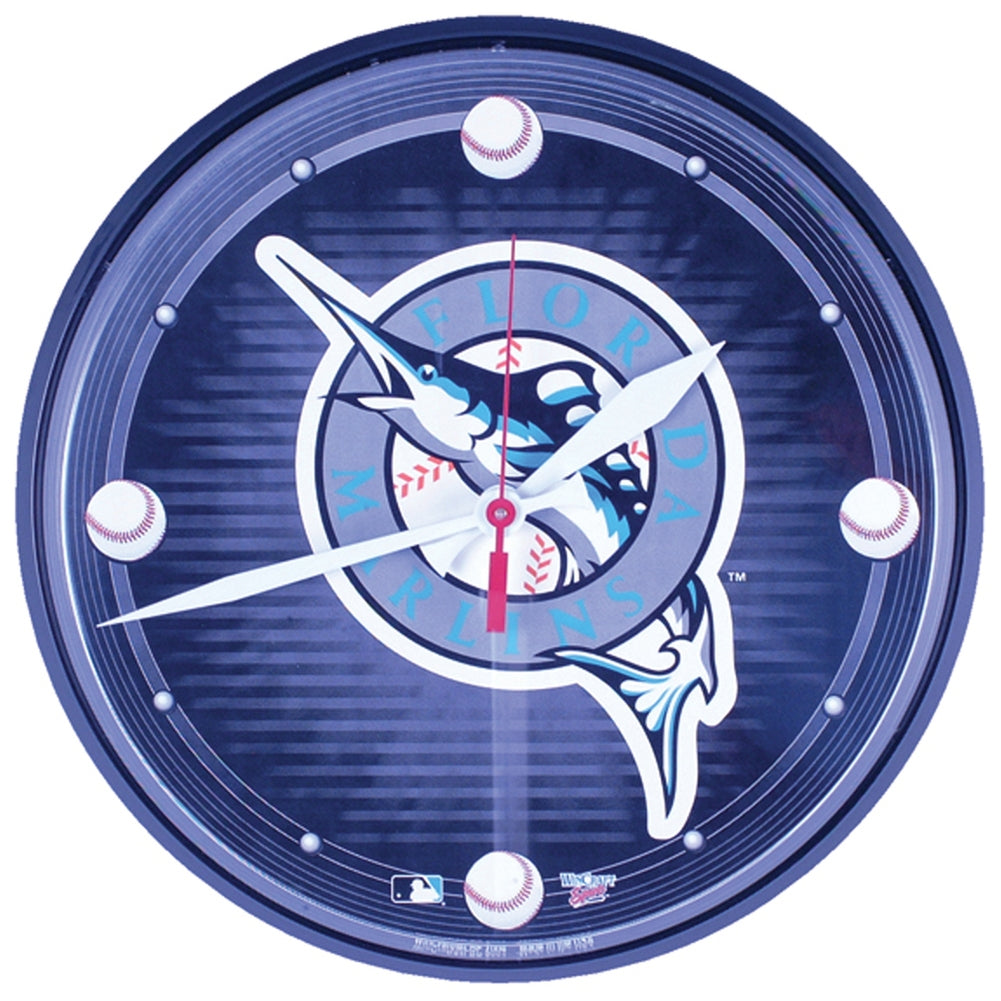 Florida Marlins - Logo Wall Clock Clocks Old Glory OS Multi 