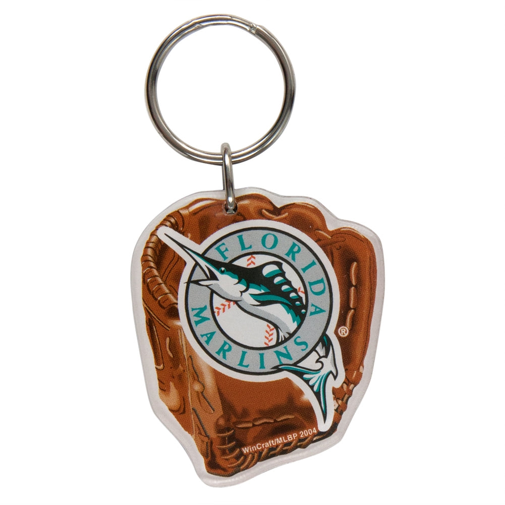 Florida Marlins - Glove Logo Acrylic Keychain Keychains Old Glory OS Multicoloured 