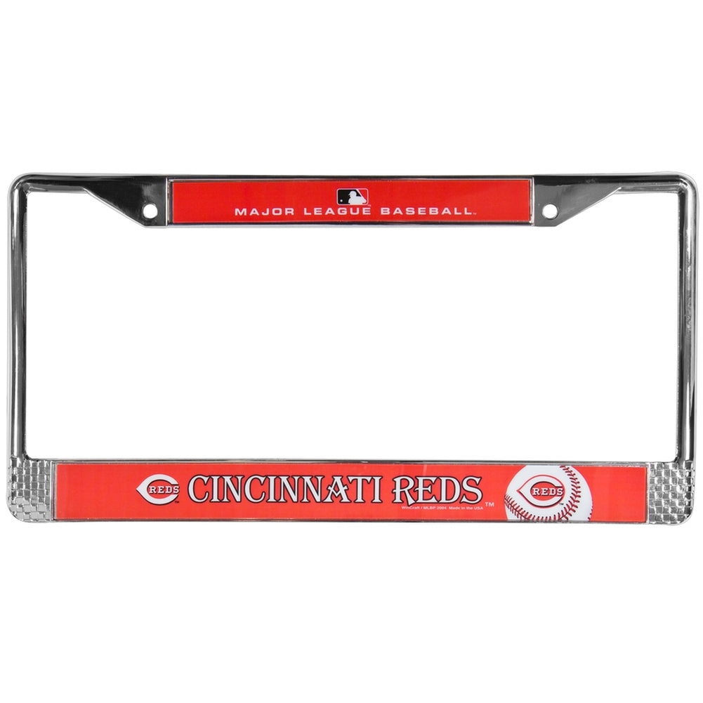 Cincinnati Reds - Logo Metal License Plate Frame License Plate Frames Old Glory OS Red 