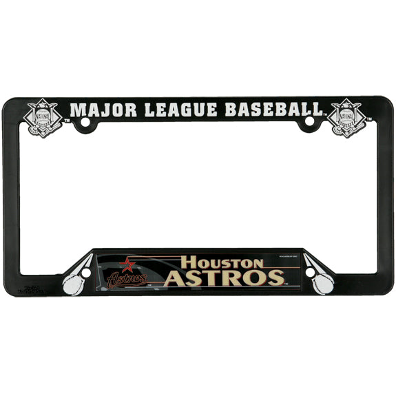 Houston Astros - Logo & Name License Plate Frame License Plate Frames Houston Astros OS Black 