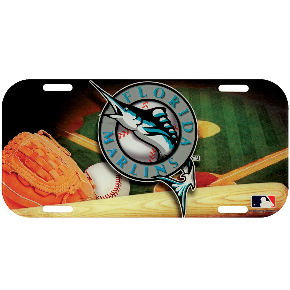 Florida Marlins - Field High Def Acrylic License Plate License Plates Old Glory OS Multicoloured 