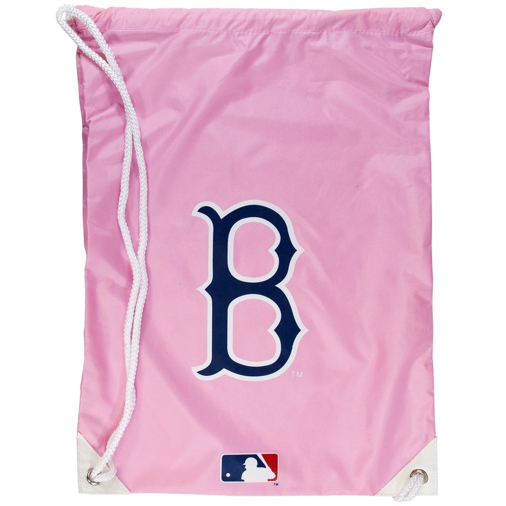 Boston Red Sox - Logo Pink Nylon Backsack Backsacks Old Glory OS Pink 