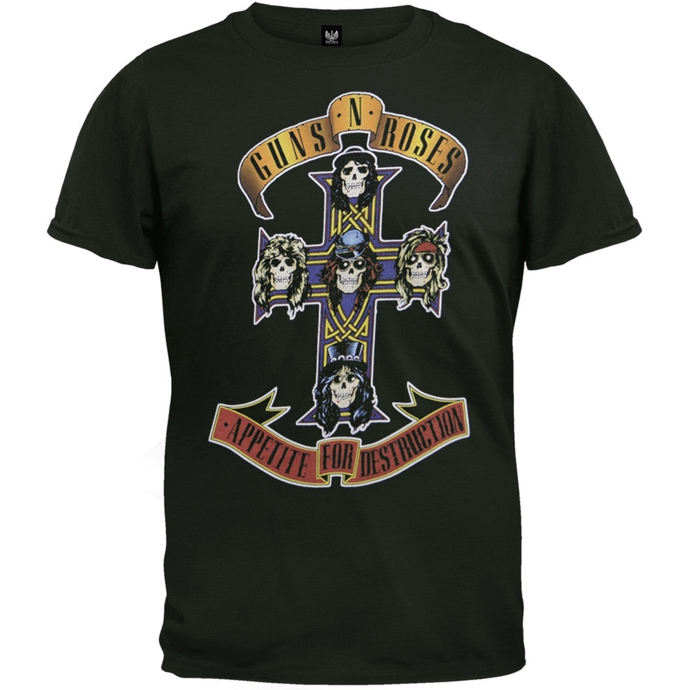 Guns N Roses - Cross T-Shirt Men's T-Shirts Guns N' Roses SM Black 