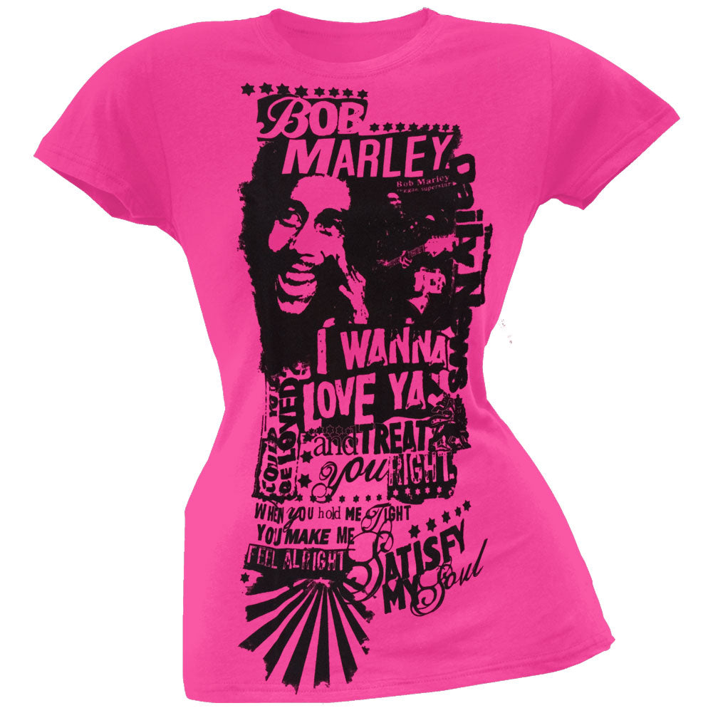 Bob Marley - Wanna Love Ya Ladies T-Shirt Juniors T-Shirts Bob Marley   