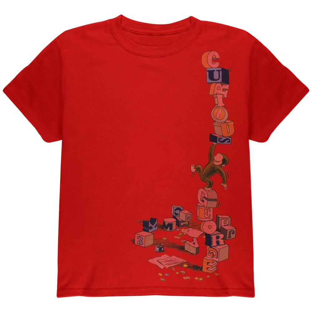 Curious George - Balancing Youth T-Shirt Youth T-Shirts Curious George LG Red 