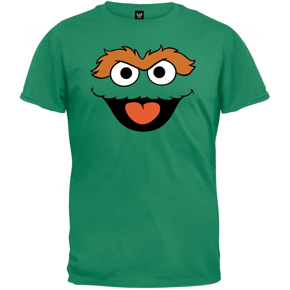 Sesame Street - Oscar Head Youth T-Shirt Youth T-Shirts Sesame Street MD Green 