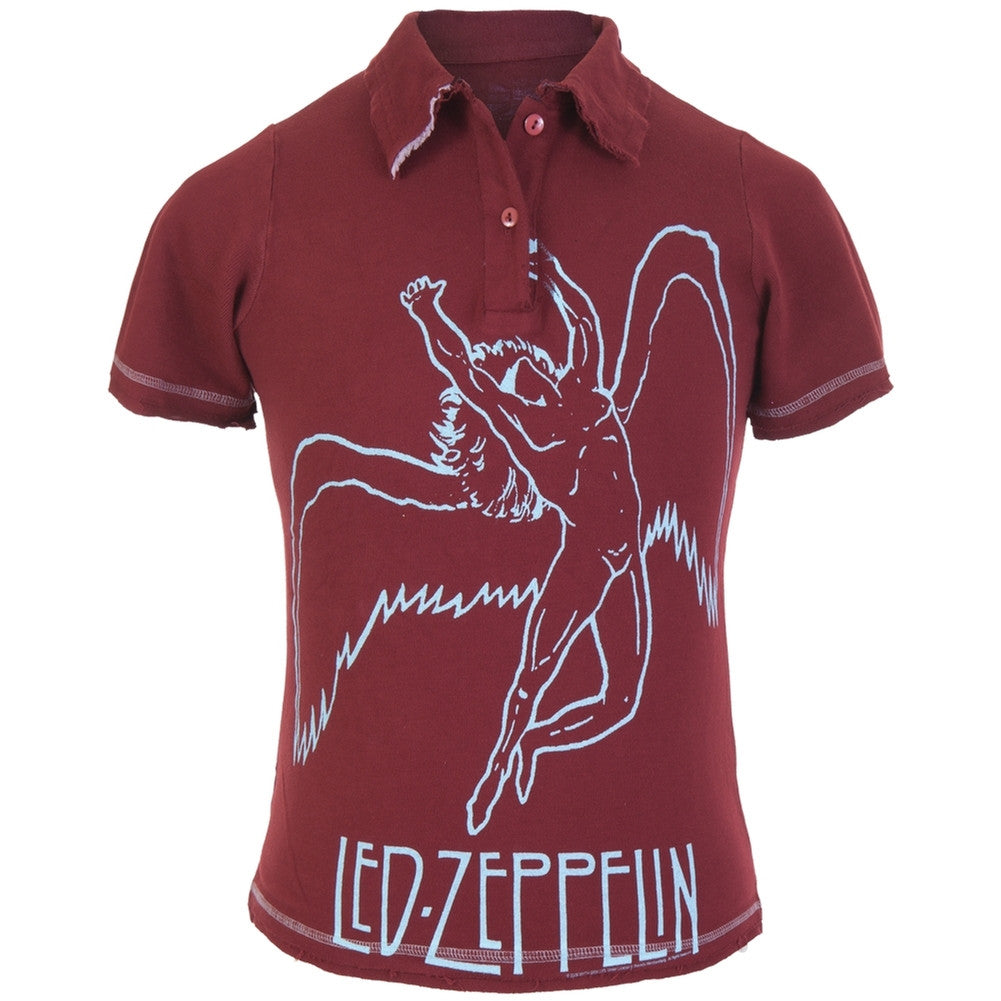 Led Zeppelin - Large Swan Juniors Polo Shirt Juniors T-Shirts Led Zeppelin SM Red