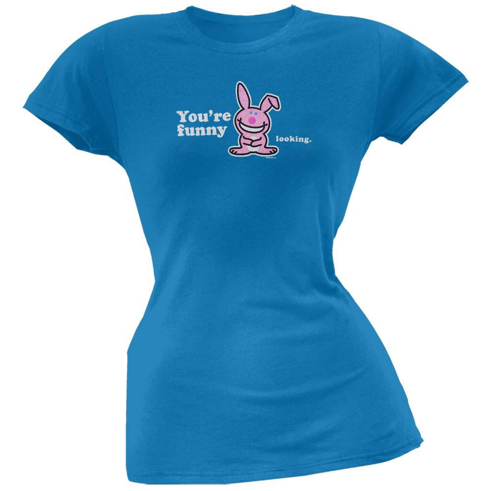 Happy Bunny - Funny Looking Blue Juniors T-Shirt Juniors T-Shirts Happy Bunny   