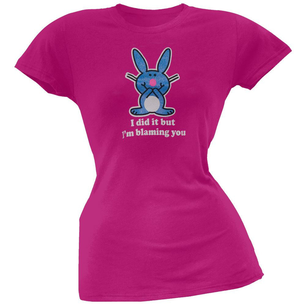 Happy Bunny - Blaming You Juniors T-Shirt Juniors T-Shirts Happy Bunny   