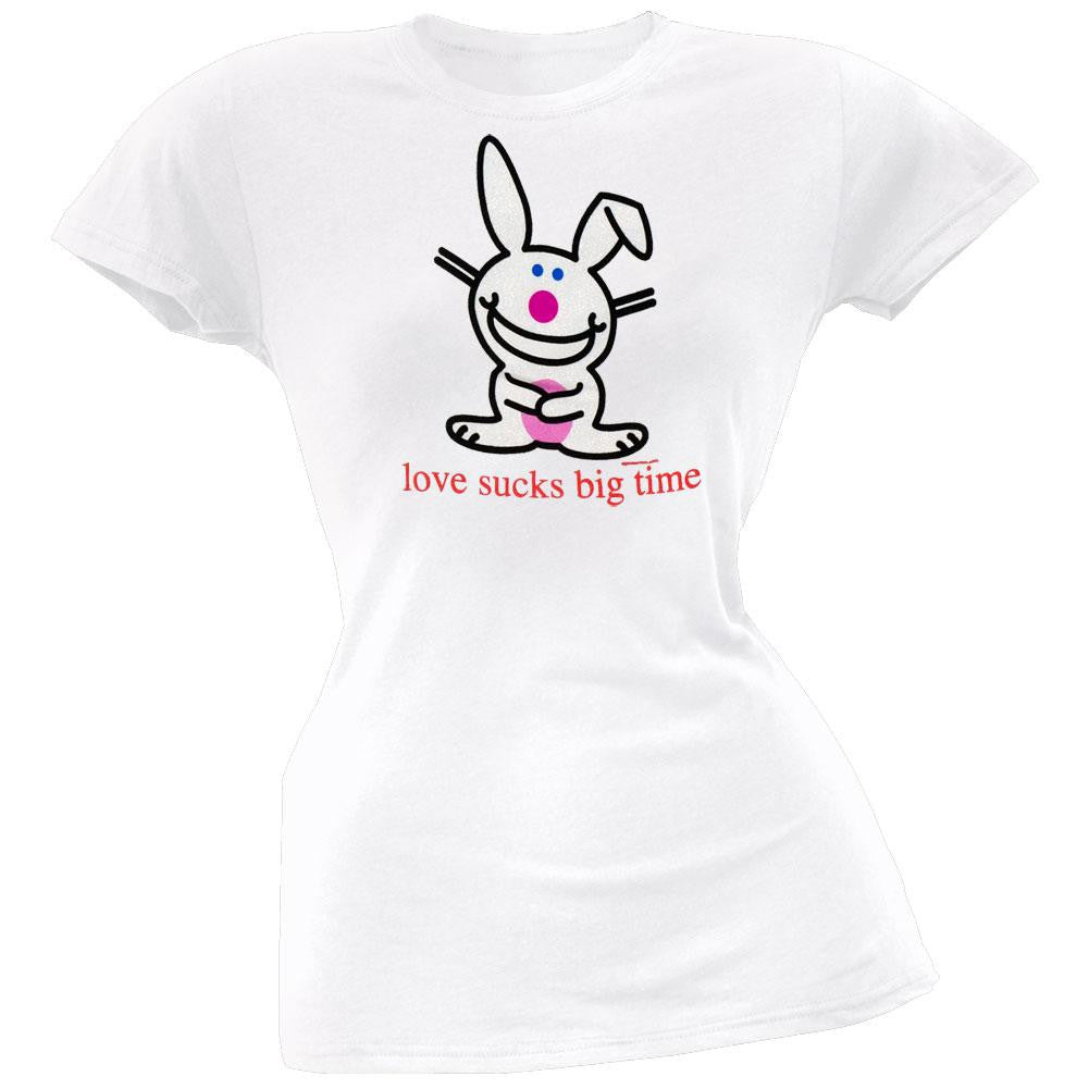 Happy Bunny - Love Sucks Big Time Juniors T-Shirt Juniors T-Shirts Happy Bunny   