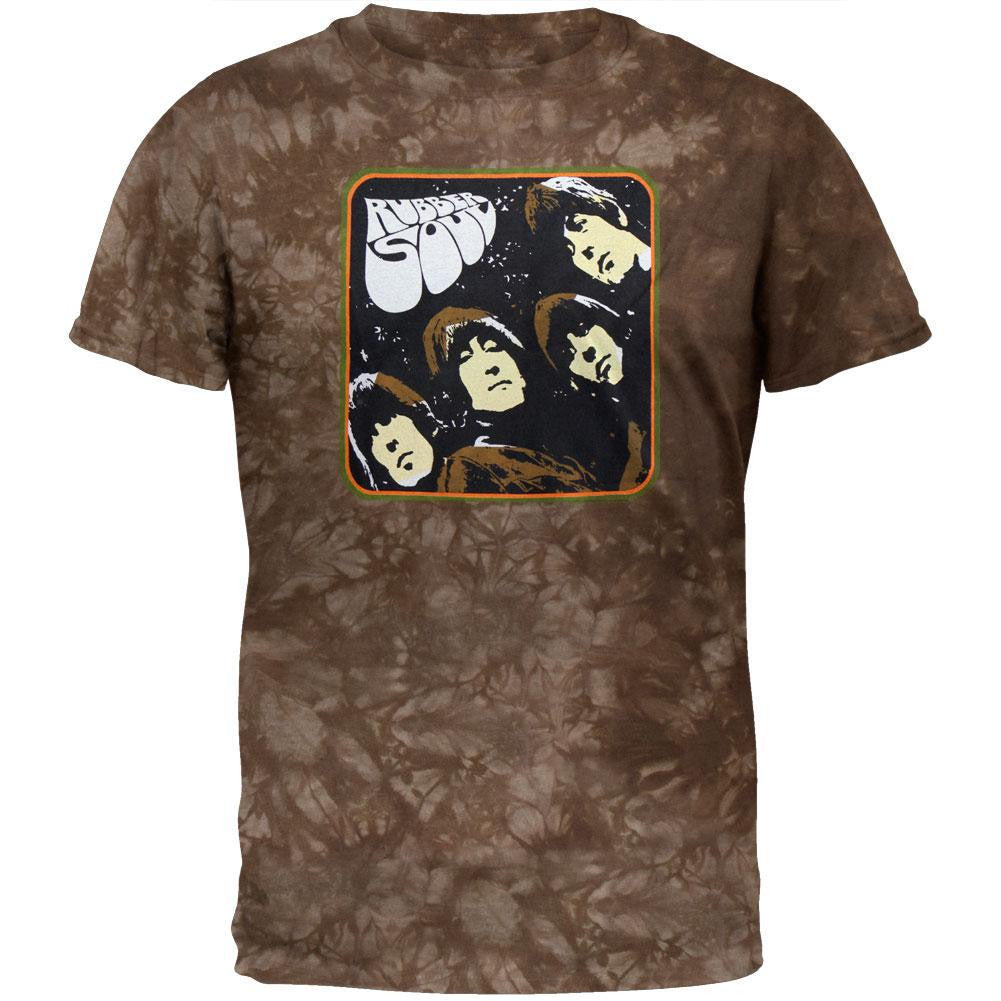 Beatles - Rubber Soul Cover Tie Dye T-Shirt Men's T-Shirts The Beatles MD Brown 