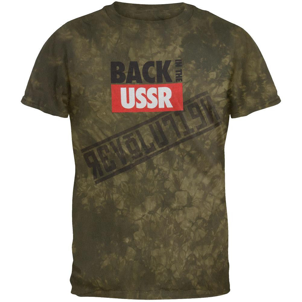 Beatles - Back USSR Tie Dye T-Shirt Men's T-Shirts The Beatles MD Dark Green