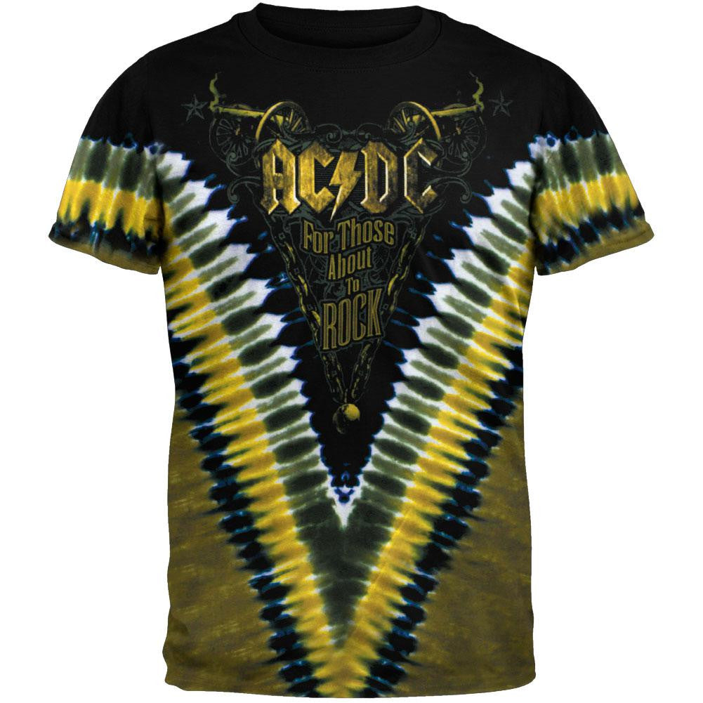 AC/DC - Salute Tie Dye T-Shirt Men's T-Shirts AC/DC MD Multi 