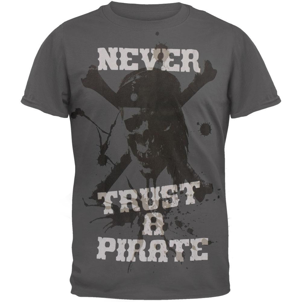 Pirates Of The Caribbean - Never Trust Soft T-Shirt Men's T-Shirts Pirates of the Caribbean 2XL Grey 