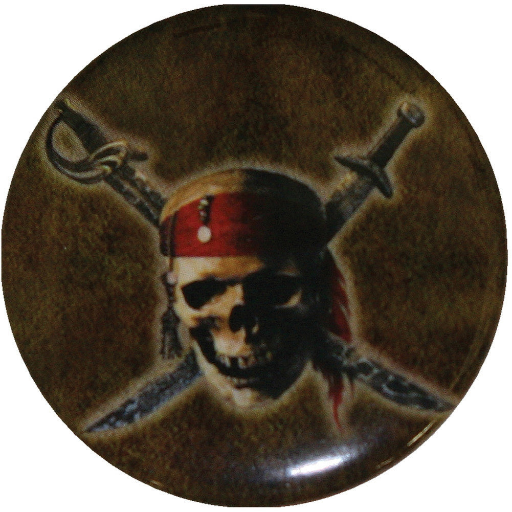 Pirates Of The Caribbean - Brown Skull Button Buttons Old Glory OS Brown 