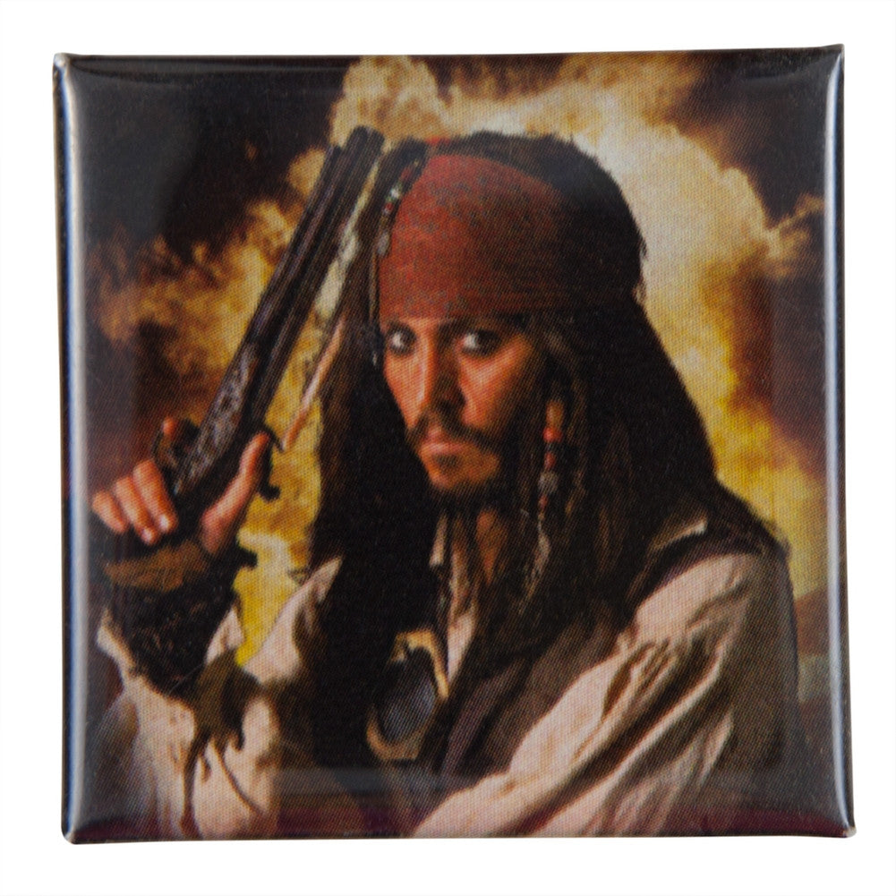 Pirates Of The Caribbean - Jack with Pistol Button Buttons Old Glory OS Black 