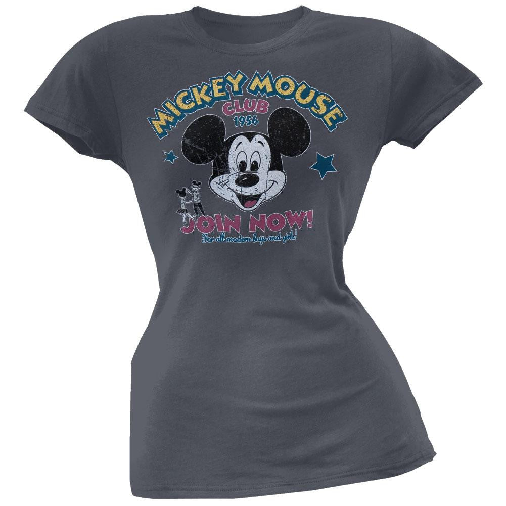 Mickey Mouse - Club Join Now Juniors T-Shirt Juniors T-Shirts Mickey Mouse LG Blue