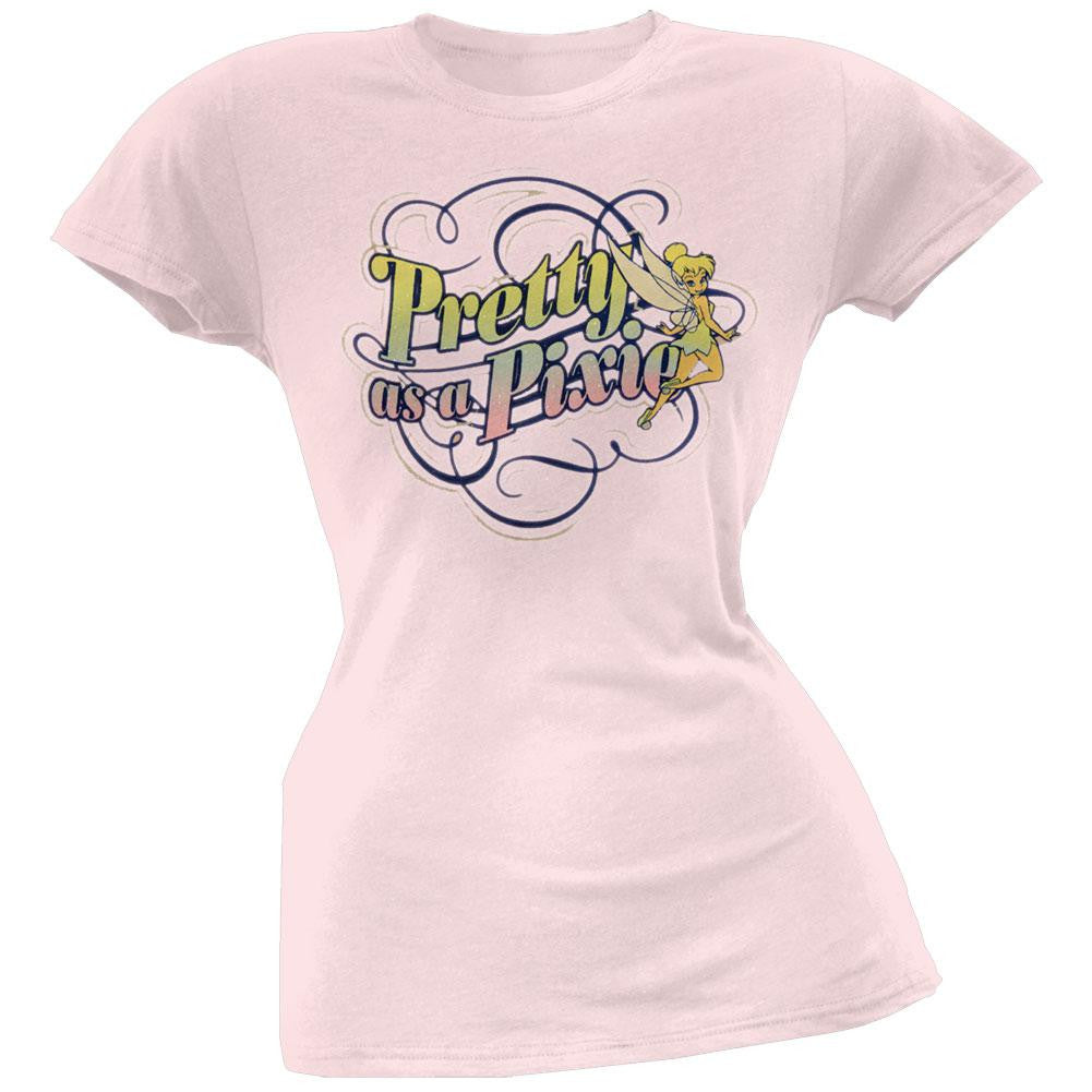 Tinkerbell - Pretty As Pixie Juniors T-Shirt Juniors T-Shirts Tinkerbell MD Light Pink