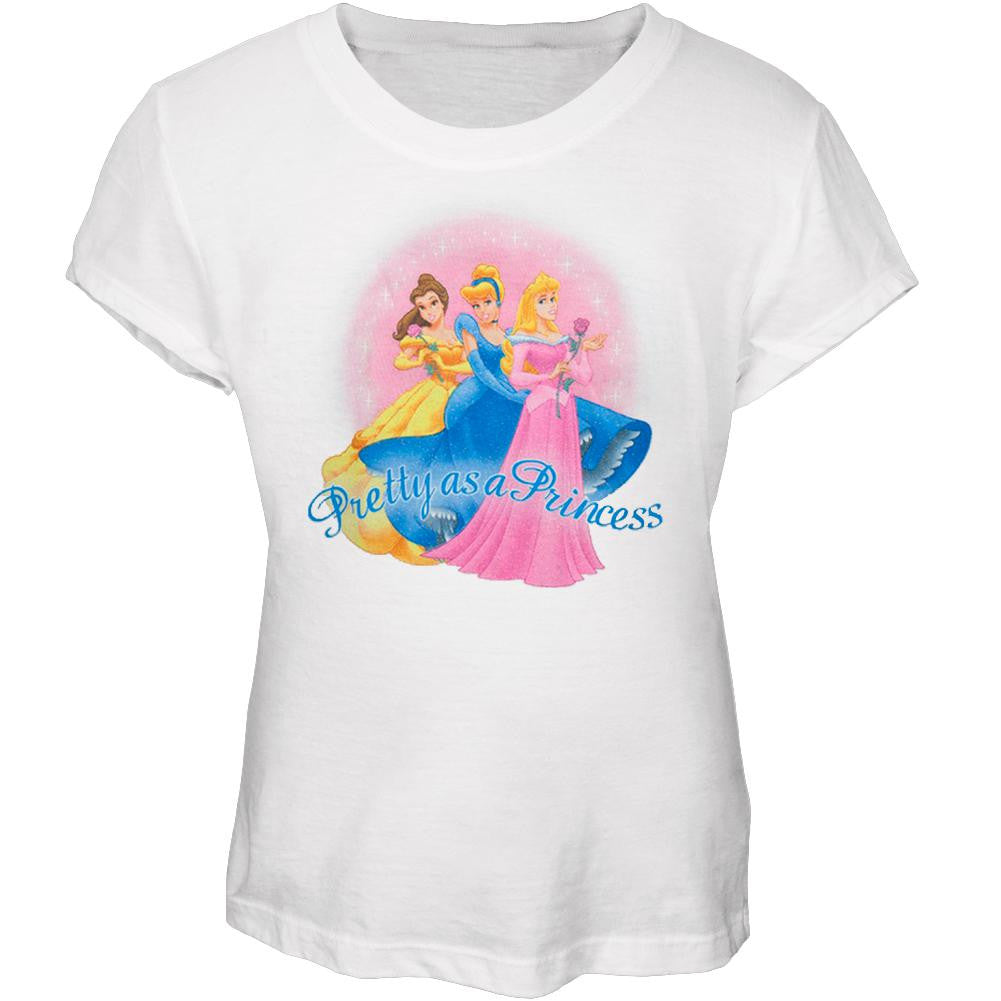 Disney Princesses - Pretty As Girls Youth T-Shirt Youth T-Shirts Disney Princesses LG White