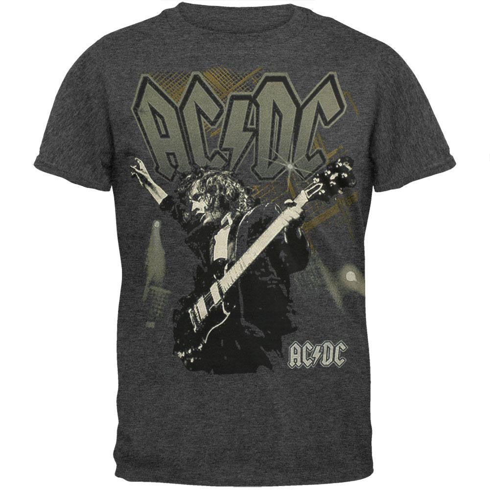 AC/DC - Angus Guitar All-Over Grey T-Shirt Men's T-Shirts AC/DC MD Grey 