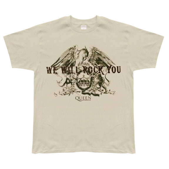 Queen - We Will Rock You Soft Natural T-Shirt Men's T-Shirts Queen LG Off-White 