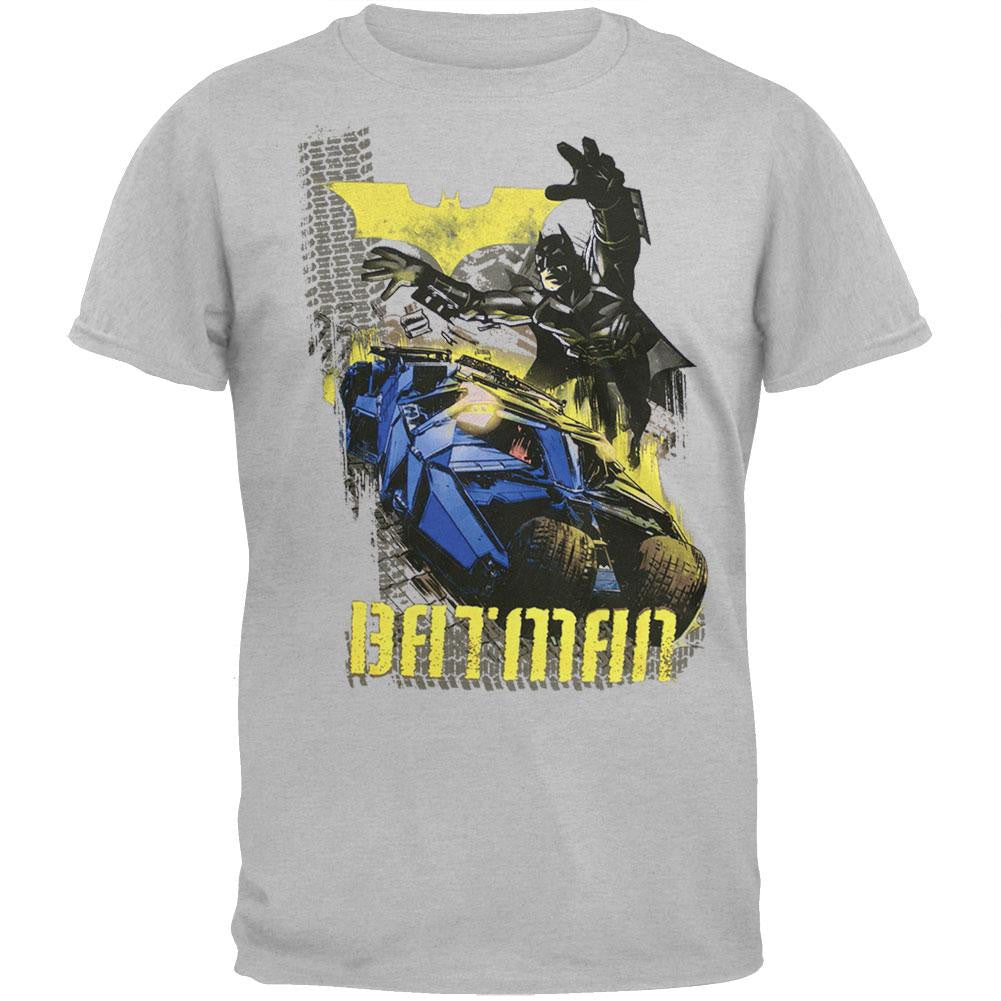 Batman - Car Dive Youth T-Shirt Youth T-Shirts Batman SM Grey