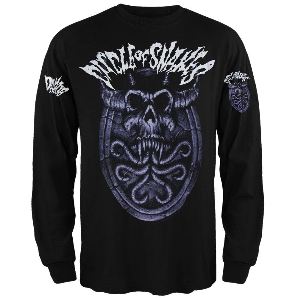 Danzig - Circle Of Snakes Skull Adult Long Sleeve T-Shirt Men's Long Sleeves Danzig SM Black 