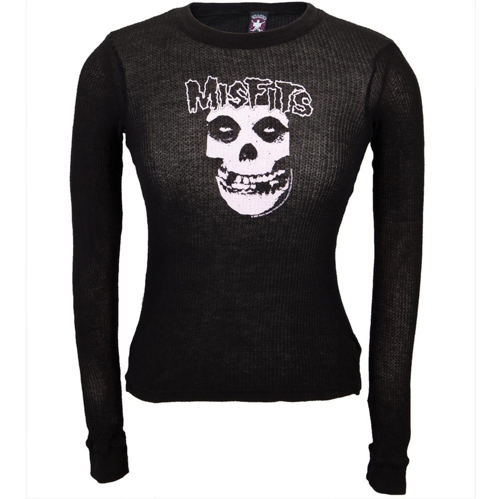 Misfits - Pink Skull Sheer Juniors Thermal Juniors Thermals Misfits   