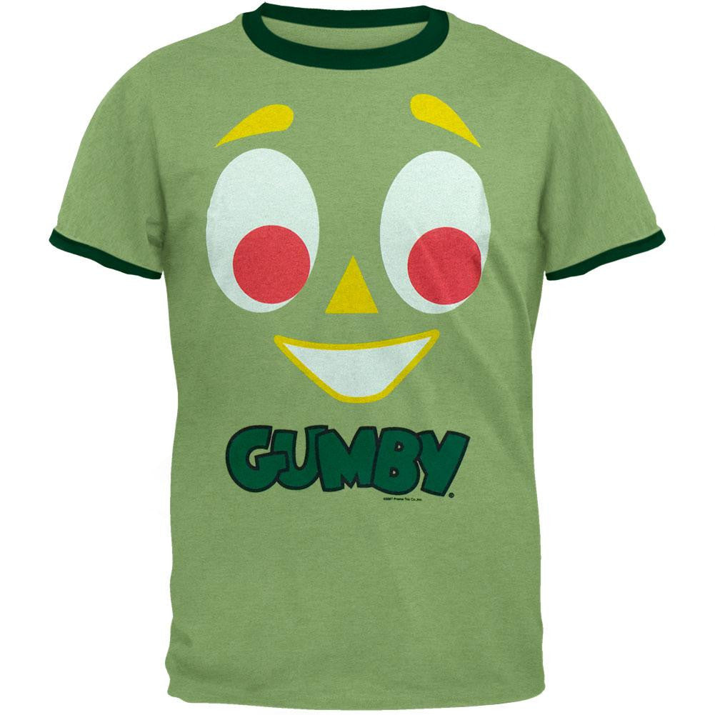 Gumby - Face Ringer T-Shirt Men's T-Shirts Gumby MD Green 