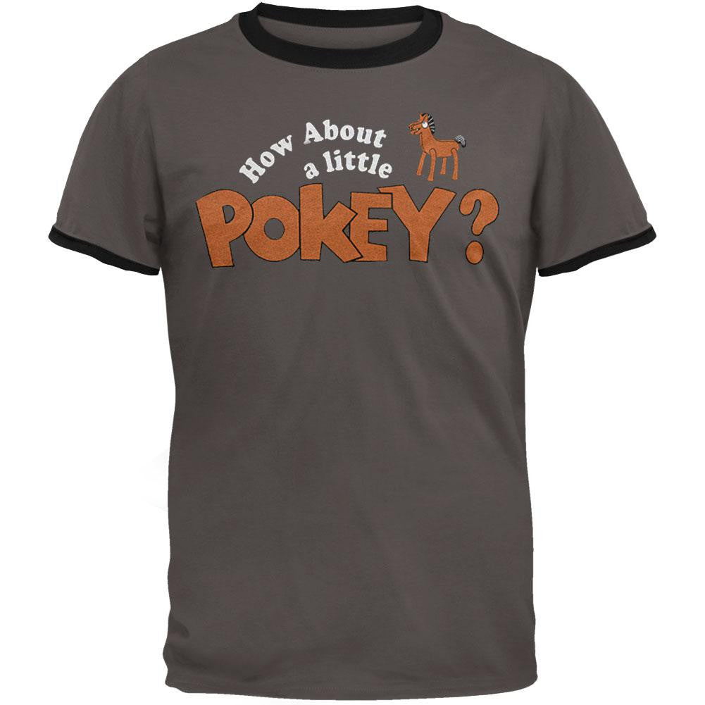 Gumby - How About A Little Pokey Ringer T-Shirt Men's T-Shirts Gumby SM Grey 